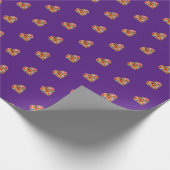 Modern gekleurd hart paarse patroonwikkelpapier cadeaupapier (Hoek)