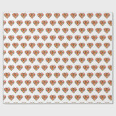 Modern gekleurd hart wit patroon cadeaupapier (Vlak)