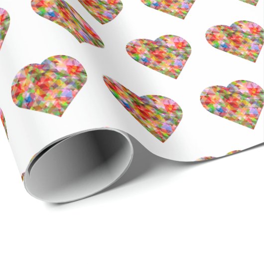 Modern gekleurd hart wit patroon cadeaupapier (Rol Hoek)