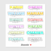 Modern gekleurd script volledige namen, beste wate sticker (Vel)