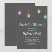 Modern gekleurde hangende Mason Jars Grijze douche Kaart (Voorkant / Achterkant)