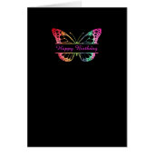 Modern gekleurde vlinder Wenskaart glitter (Voorkant)