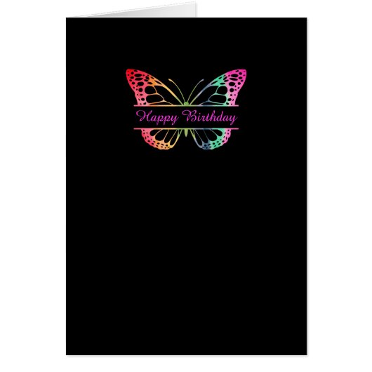 Modern gekleurde vlinder Wenskaart glitter (Voorkant)