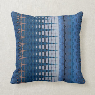 Modern gelaagd blauw en bruin ontwerp kussen