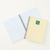 Modern Gele Borstelstreken Monogram Notitieboek (Binnen)