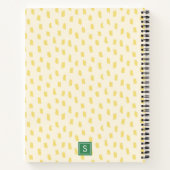 Modern Gele Borstelstreken Monogram Notitieboek (Achterkant)