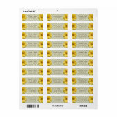 Modern, Gele Madelief, Stippen Adreslabel Etiket (Full Sheet)