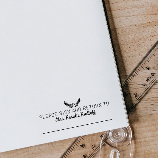 Modern Gelieve te ondertekenen en Terugkeer Aangep Rubberstempel