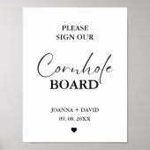 Modern Gelieve te ondertekenen onze Cornhole-raad  Poster (Voorkant)