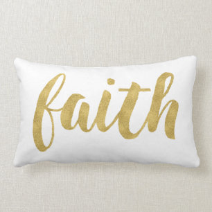 Modern geloof in goud decoratief kussen
