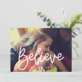 Modern Geloof Inspirerend kerstfoto Feestdagenkaart (Staand voorkant)