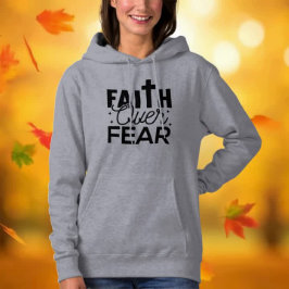 Modern GELOOF OVER ANGST ZWART Tekst Grijs T-shirt