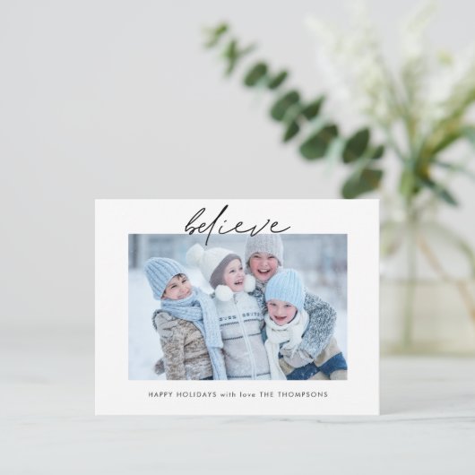 Modern geloven dat de naam van een script blauw ke briefkaart (Staand voorkant)