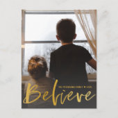 Modern geloven dat Gold Script-foto met Kerstmis Briefkaart (Voorkant)