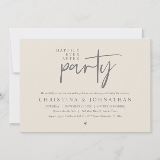 Modern, gelukkig altijd na het huwelijksdiner kaart (Voorkant)