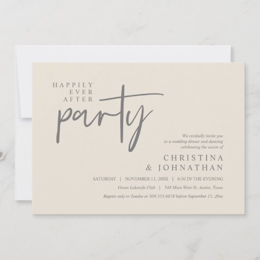 Modern, gelukkig altijd na het huwelijksdiner kaart (Voorkant)