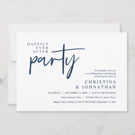 Modern, gelukkig altijd na het huwelijksdiner kaart (Voorkant)