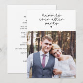 Modern gelukkig-ever-na foto met script en hart vo kaart (Voorkant / Achterkant)