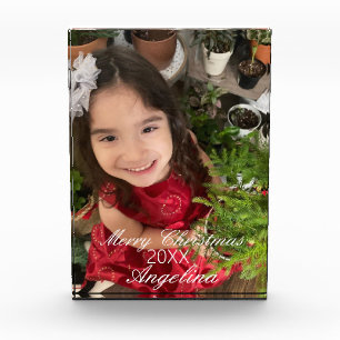 Modern Gelukkig Kerst Script Fotoblokken