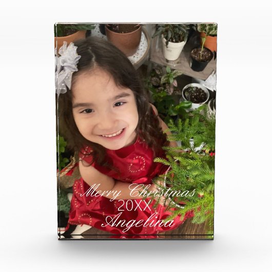 Modern Gelukkig Kerst Script Fotoblokken (Voorkant)