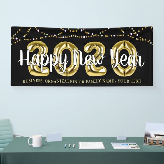 Modern GELUKKIG NIEUWJAAR 2020 String Lights Spandoek (Beurs)