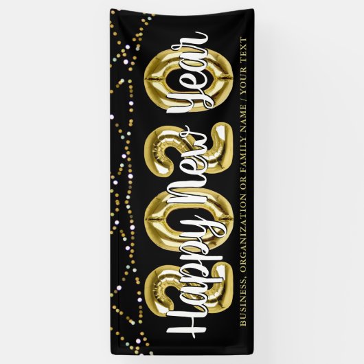 Modern GELUKKIG NIEUWJAAR 2020 String Lights Spandoek (Verticaal)