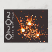 Modern Gelukkig Nieuwjaar 2020 Vuurwerk Sparkler Briefkaart (Voorkant)