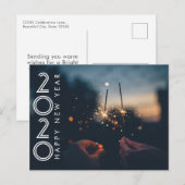 Modern Gelukkig Nieuwjaar 2020 Vuurwerk Sparklers Briefkaart (Voorkant / Achterkant)