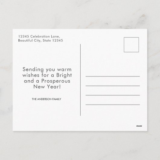 Modern Gelukkig Nieuwjaar 2020 Vuurwerk Sparklers Feestdagenkaart (Achterkant)