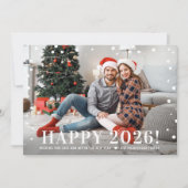 Modern Gelukkig Nieuwjaar 2024 Midnight Confetti F Feestdagenkaart (Voorkant)