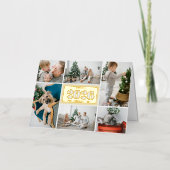 Modern Gelukkig Nieuwjaar 2025 Fotocollage Folie Feestdagenkaart (Voorkant)