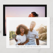 Modern Gelukkig Nieuwjaar 2026 Witte Foto Lijst Feestdagenkaart (Voorkant / Achterkant)