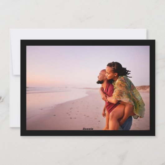 Modern Gelukkig Nieuwjaar 2026 Witte Foto Lijst Feestdagenkaart (Achterkant)