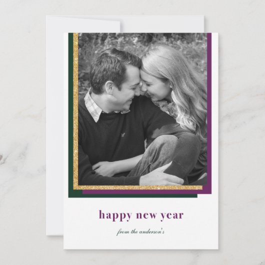 Modern Gelukkig Nieuwjaar Feestdagenkaart (Voorkant)