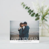 Modern Gelukkig Nieuwjaar Moderne vakantiefoto Feestdagenkaart (Staand voorkant)