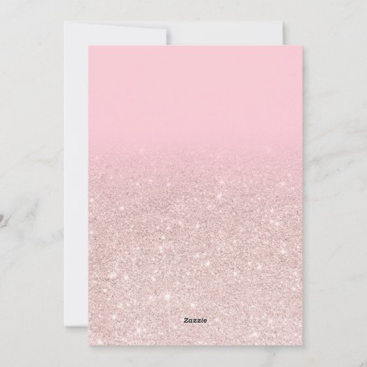 Modern gelukkig Nieuwjaar roos gouden glitter roze Feestdagenkaart (Achterkant)