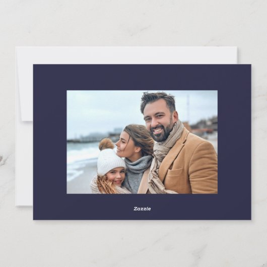 Modern Gelukkig Nieuwjaar Script Foto Feestdagenkaart (Achterkant)