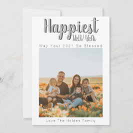 Modern, gelukkig nieuwjaar Upload mijn familiefoto Feestdagenkaart