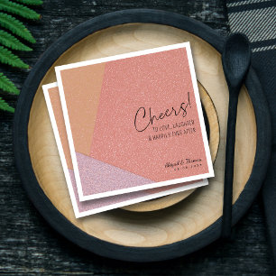 Modern gelukkig ooit na bruiloft vet geometrisch servet