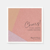 Modern gelukkig ooit na bruiloft vet geometrisch servet (Voorkant)