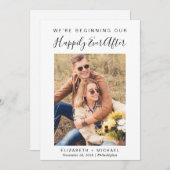 Modern gelukkig ooit na foto save the date (Voorkant / Achterkant)