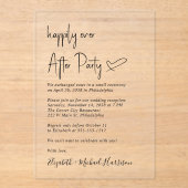 Modern gelukkig ooit na huwelijksontvangst acryl uitnodigingen (Voorkant)