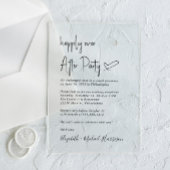 Modern gelukkig ooit na huwelijksontvangst acryl uitnodigingen