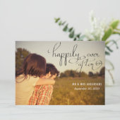 Modern gelukkig ooit na Typografie Weduwfoto Aankondiging (Staand voorkant)