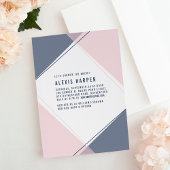 Modern Gem Blush en Navy Bridal Shower Invitation Kaart