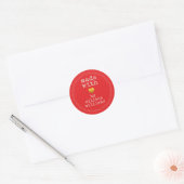 Modern Gemaakt met Liefde Aangepaste Naam Ronde Sticker (Envelop)