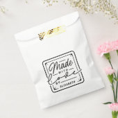 Modern Gemaakt met Love Label Tassen Bedankzakje (Gezegeld)