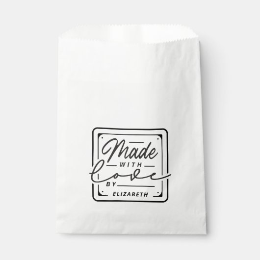 Modern Gemaakt met Love Label Tassen Bedankzakje (Voorkant)