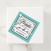 Modern gemaakt met Love Square Label Labels (In situ)