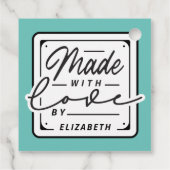 Modern gemaakt met Love Square Label Labels (Achterkant)